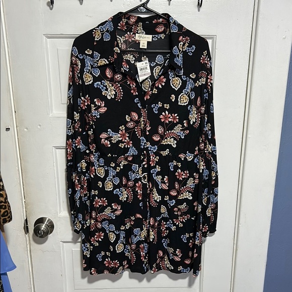 NWT Style & co Floral Black Dress - Picture 1 of 6